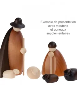 Köhler, Père Noël en bois Personnages De Crèche De Noël|Les Bergers Et Les Moutons, 12 Cm