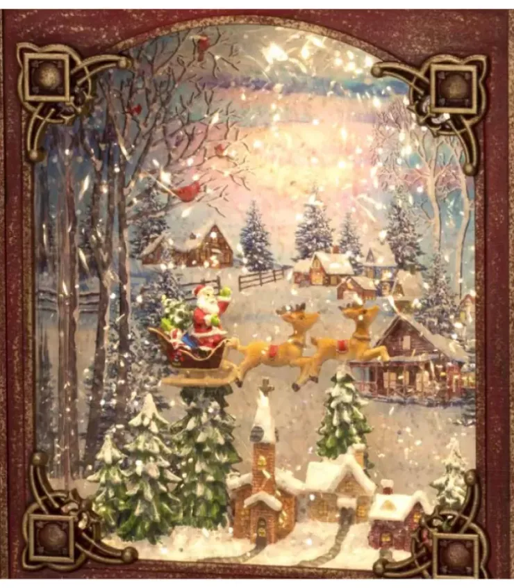 Konstsmide, guirlandes lumineuses de Noël Lanternes De Noël À Neige|Livre De Noël Lanterne À Neige, Père Noël Dans Un Traineau