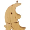 Waldfabrik, photophore en bois et étoile sapin de Noël Décorations En Bois Pour Sapin De Noël|Lune En Bois De Chene A Suspendre Avec Une Etoile 12,5 Cm
