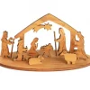 Waldfabrik, photophore en bois et étoile sapin de Noël Crèche De Noël En Bois|Mini Crèche De Noël Avec Personnages En Bois D'Olivier, 5 Cm