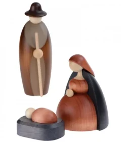 Köhler, Père Noël en bois Personnages De Crèche De Noël|Nativite, Petit Jesus, Joseph, Marie, 12 Cm