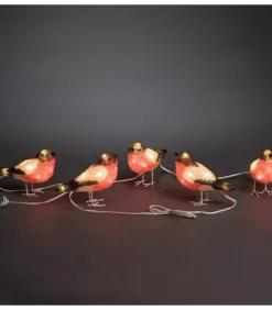 Konstsmide, guirlandes lumineuses de Noël Oiseaux Lumineux Et Animaux Lumineux|Oiseaux Lumineux Led, 5 Rouge-Gorge