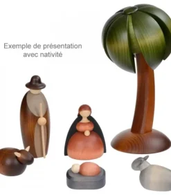 Köhler, Père Noël en bois Personnages De Crèche De Noël|Palmier En Bois Décoratif Pour Crèche De Noël, 22 Cm