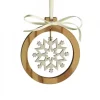 Waldfabrik, photophore en bois et étoile sapin de Noël Décorations En Bois Pour Sapin De Noël|Pendentif En Bois D'Olivier Motif Cristal De Neige N°3