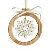 Waldfabrik, photophore en bois et étoile sapin de Noël Décorations En Bois Pour Sapin De Noël|Pendentif En Bois D'Olivier 7Cm, Motif Cristal De Neige N°3