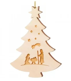 Waldfabrik, photophore en bois et étoile sapin de Noël Décorations En Bois Pour Sapin De Noël|Pendentif Sapin De Noël En Bois, Crèche De Noël