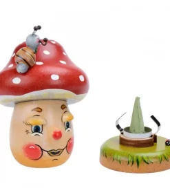 Hubrig, figurines pour enfant Bonhommes Fumeurs D'Encens Allemand|Personnage Brule-Encens Champignon Joyeux