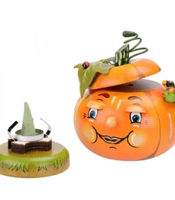 Hubrig, figurines pour enfant Bonhommes Fumeurs D'Encens Allemand|Personnage Brule-Encens Citrouille