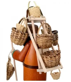 Richard Glasser, Pyramides de Noël allemandes Bonhommes Fumeurs D'Encens Allemand|Personnage Brule-Encens Vendeur De Paniers