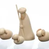 Schalling, crèche moderne Personnages De Crèche De Noël|Personnage En Bois, Le Berger Et Ses Moutons, 12 Cm