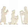 Waldfabrik, photophore en bois et étoile sapin de Noël Crèche De Noël Artisanale|Personnages De Crèche, Rois Mages Bois Naturel, 10 Cm