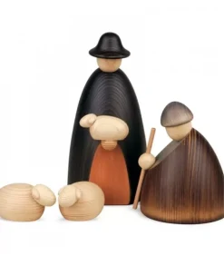 Köhler, Père Noël en bois Personnages De Crèche De Noël|Personnages Grande Crèche De Noël : Bergers, Moutons Et Agneau, 17 Cm