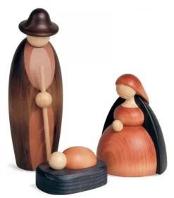 Köhler, Père Noël en bois Personnages De Crèche De Noël|Personnages Grande Crèche De Noël : Enfant Jesus, Joseph, Marie, 17 Cm