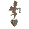 Waldfabrik, photophore en bois et étoile sapin de Noël Anges De Noël Pour Sapin|Petit Ange En Metal A Suspendre Et Lanterne Dans La Main