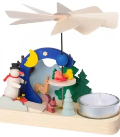 Graupner, décoration de sapin de Noël, Déco Noël enfant Manèges De Noël|Petit Carrousel En Bois Bonhomme De Neige