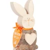 Waldfabrik, photophore en bois et étoile sapin de Noël Lapins En Bois De Paques|Petit Lapin De Paques En Bois Avec Coeur, 10 Cm