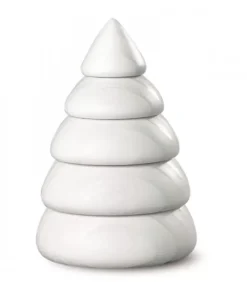 Köhler, Père Noël en bois Sapin De Noël Design|Petit Sapin Design Blanc, 6,5 Cm