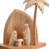 Schalling, crèche moderne Crèche De Noël Moderne|Petite Crèche Moderne En Bois Avec Un Palmier Et La Nativite