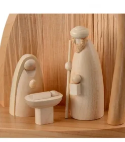 Schalling, crèche moderne Crèche De Noël Moderne|Petite Crèche Moderne En Bois Avec Un Palmier Et La Nativite