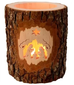 Waldfabrik, photophore en bois et étoile sapin de Noël Photophore Bois|Photophore En Bois Cisele, Crèche De Noël Et Etoile