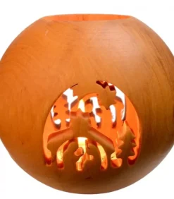 Waldfabrik, photophore en bois et étoile sapin de Noël Photophore Bois|Photophore En Bois, Forme Spherique, Motif Crèche