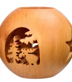 Waldfabrik, photophore en bois et étoile sapin de Noël Photophore Bois|Photophore En Bois Forme Spherique, Motif, Motif Elan