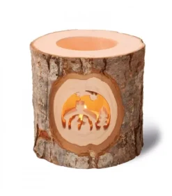 Waldfabrik, photophore en bois et étoile sapin de Noël Photophore Bois|Photophore En Bois, Motifs Ciseles, Crèche De Noël Et Etoile Filante