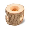 Waldfabrik, photophore en bois et étoile sapin de Noël Photophore Bois|Photophore En Rondin De Bois Avec 3 Motifs Nature