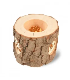 Waldfabrik, photophore en bois et étoile sapin de Noël Photophore Bois|Photophore En Rondin De Bois Avec 3 Motifs Nature