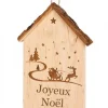 Waldfabrik, photophore en bois et étoile sapin de Noël Objet Déco Bois|Plaque De Porte En Bois A Suspendre "Joyeux Noël"
