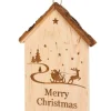 Waldfabrik, photophore en bois et étoile sapin de Noël Objet Déco Bois|Plaque De Porte En Bois A Suspendre "Merry Christmas"