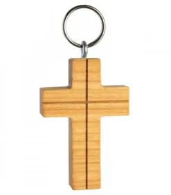 Waldfabrik, photophore en bois et étoile sapin de Noël Porte-Clés En Bois|Porte Cle Croix En Bois De Cerisier Avec Croix, 5 Cm