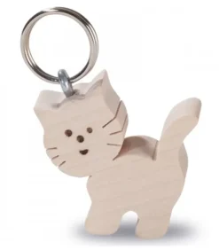 Waldfabrik, photophore en bois et étoile sapin de Noël Porte-Clés En Bois|Porte-Clés Chat