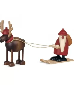 Köhler, Père Noël en bois Père Noël En Bois|Père Noël En Bois Sur Ski Et Renne