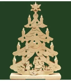 Ratags, décos de Noël lumineuses en bois Sapin Lumineux Led|Père Noël Et Rennes Dans Sapin De Noël Led En Bois