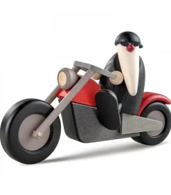 Köhler, Père Noël en bois Père Noël En Bois|Père Noël Moderne A Moto Au Look Rocker