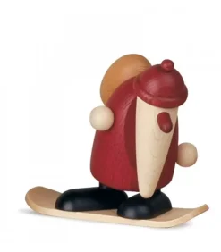 Köhler, Père Noël en bois Père Noël En Bois|Père Noël Rouge Sur Snowboard
