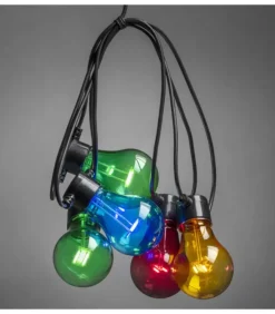 Konstsmide, guirlandes lumineuses de Noël Guirlande Lumineuse Extérieur|Rallonge 10 M Pour Guirlande Lumineuse De Terrasse, 10 Ampoules Multicolores