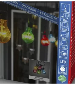Konstsmide, guirlandes lumineuses de Noël Guirlande Lumineuse Extérieur|Rallonge 10 M Pour Guirlande Lumineuse De Terrasse, 10 Ampoules Multicolores