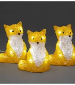 Konstsmide, guirlandes lumineuses de Noël Oiseaux Lumineux Et Animaux Lumineux|Renards Lumineux Acryliques Led Assis, Lot De 5, 12 Cm