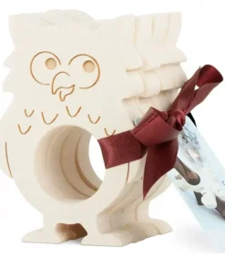 Waldfabrik, photophore en bois et étoile sapin de Noël Objet Déco Bois|Rond De Serviette Bois Naturel Chouette