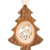 Waldfabrik, photophore en bois et étoile sapin de Noël Sapins En Bois|Sapin De Noël En Bois Avec Crèche Ciselee, 12 Cm