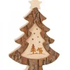 Waldfabrik, photophore en bois et étoile sapin de Noël Sapins En Bois|Sapin De Noël En Bois Avec Gravure Elan, 15 Cm