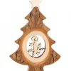Waldfabrik, photophore en bois et étoile sapin de Noël Sapins En Bois|Sapin De Noël En Bois Avec Père Noël Et Luge Cisele, 12 Cm
