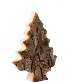 Waldfabrik, photophore en bois et étoile sapin de Noël Sapins En Bois|Sapin En Bois Déco En Ecorce 15 Cm