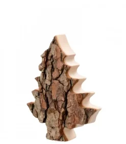 Waldfabrik, photophore en bois et étoile sapin de Noël Sapins En Bois|Sapin En Bois Déco En Ecorce 12 Cm