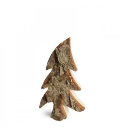 Waldfabrik, photophore en bois et étoile sapin de Noël Sapins En Bois|Sapin En Bois, Forme Penchee, 15 Cm