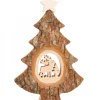 Waldfabrik, photophore en bois et étoile sapin de Noël Sapins En Bois|Sapin Noël En Bois Avec Cerf Cisele, 18 Cm