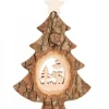 Waldfabrik, photophore en bois et étoile sapin de Noël Sapins En Bois|Sapin Noël En Bois Avec Elan Cisele, 18 Cm