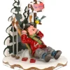 Hubrig, figurines pour enfant Village De Noël Miniature|Skieur Au Repos - Village De Noël Miniature